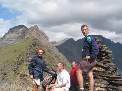 Richard, Xavier, Jean-Louis et Jean-Marc sur le col